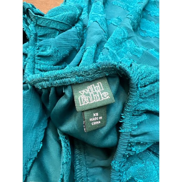 Women's Midi Cloud Embroidered Sleeve-Less Dress - Wild Fable Teal XS - Picture 5 of 8